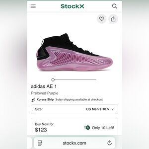 Adidas AE 1 Black and Purple Sneakers